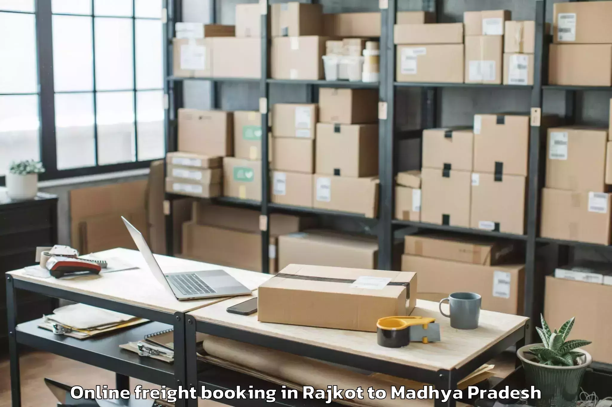 Hassle-Free Rajkot to Oriental University Indore Online Freight Booking